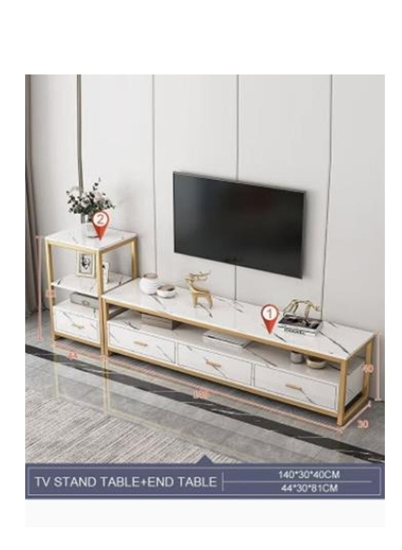 Golden - TV Stand, Modern TV Cabinet, Simple TV Cabinet Stand, Morden TV Table for TV, Small Apartment Mini Floor Cabinet, Background Storage Cabinet - Image 1