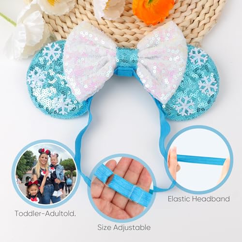 AQOKKA Mouse Ears Headbands with Bow Minnie Ears Cosplay Costume Hair Accessories for Women Girls Birthday Party Decoration - Image 3