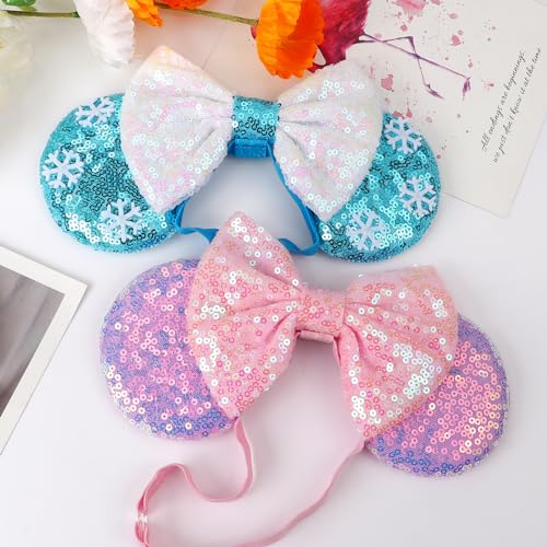 AQOKKA Mouse Ears Headbands with Bow Minnie Ears Cosplay Costume Hair Accessories for Women Girls Birthday Party Decoration - Image 4