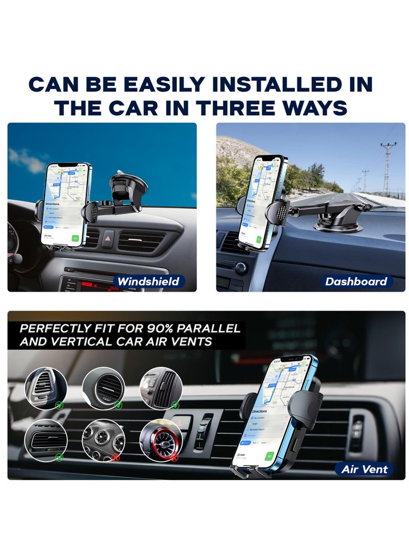 HM2A - Car Phone Holder, Long Arm Suction Cup Holder, Mobile Phone Holder For Car Dashboard, Windshield, and Air Vent. Car Accessories Interior Compatible with Most Mobiles - Image 1
