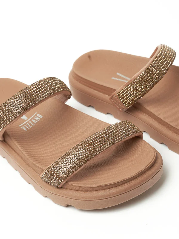 VIZZANO Flat Sandals for Women – Stylish Ladies Flat Sandals & Comfortable Flat Slippers