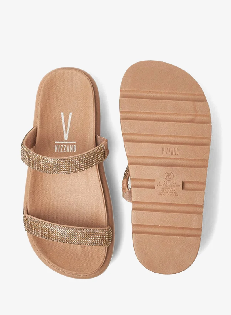 VIZZANO Nude Flat Sandals for Women – Stylish Ladies Flat Sandals & Comfortable Flat Slippers for Women | Best Price UAE