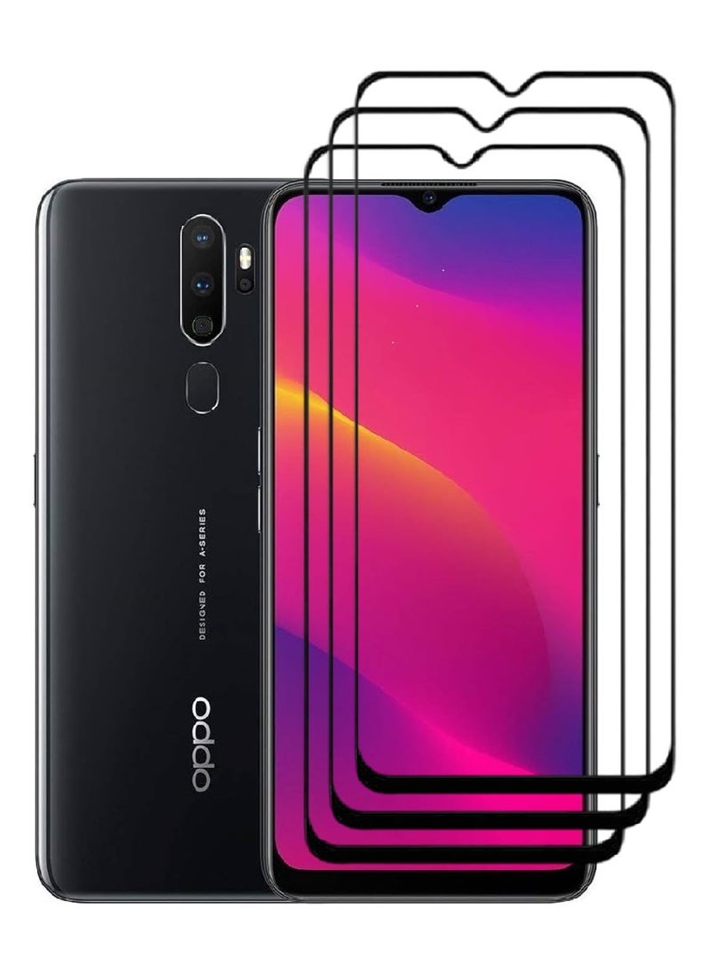 AINA 3 Pieces Tempered Glass Screen Protector 5D Designed For Oppo A5 (2020) Full Glue Edge to Edge Full Screen Coverage And Bubble Free - Image 1