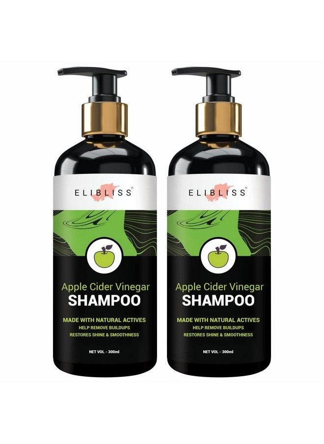 ELIBLISS - Apple Cider Vinegar Shampoo Antibreakage Hair Growth & Damage Control Free From Paraben & Mineral Oil 300 Ml Pack Of 2 - Image 1