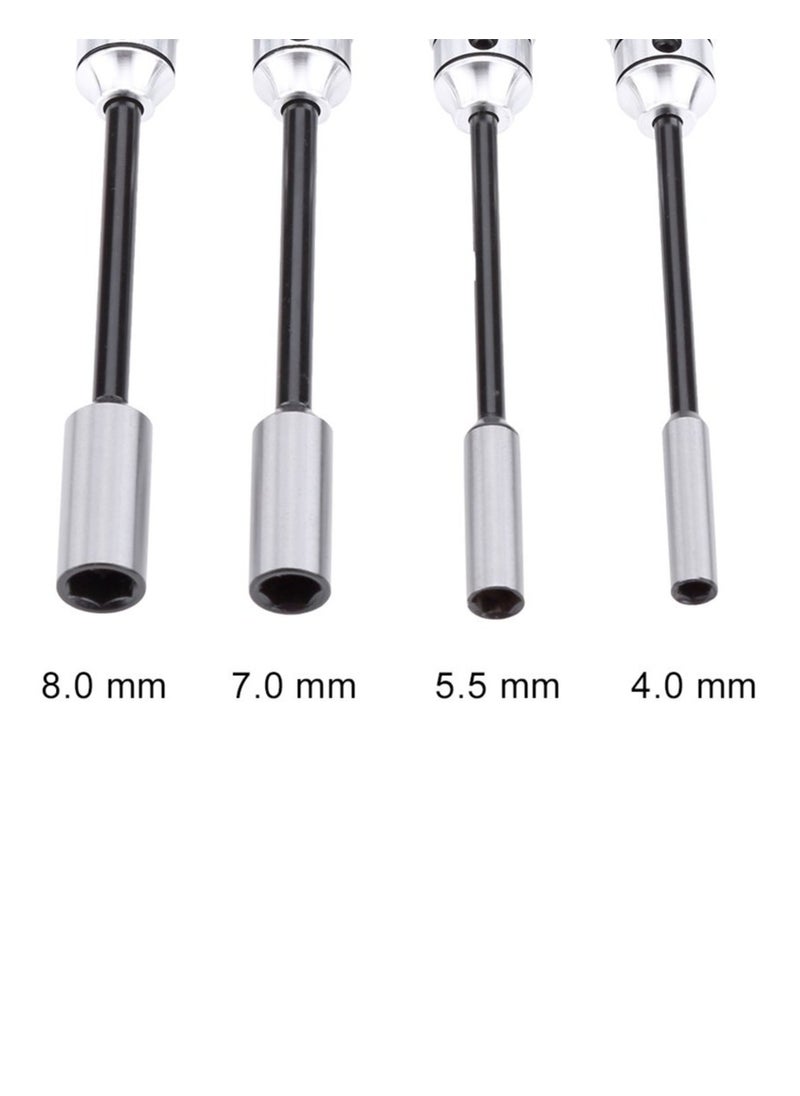 Generic - Hex Nut Driver Set Hexagonal Head Nut Wrench 4.0/5.5/7.0/8.0mm 4Pcs RC Repair Tools Kit Socket Screwdrivers for RC Cars Model Airplanes Sportinggoods Deformation Model - Image 1