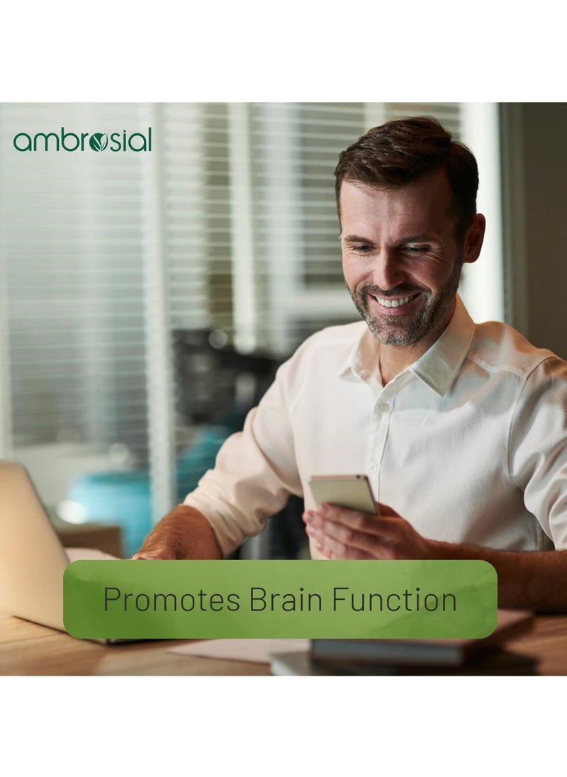 ambrosial Brahmi 500 Mg Per Capsule High Strength Bacopa Monnierie Brain Booster Nootropics 60 Vegan Capsules  - Image 2