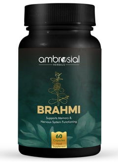 ambrosial Brahmi 500 Mg Per Capsule High Strength Bacopa Monnierie Brain Booster Nootropics 60 Vegan Capsules  - Image 1
