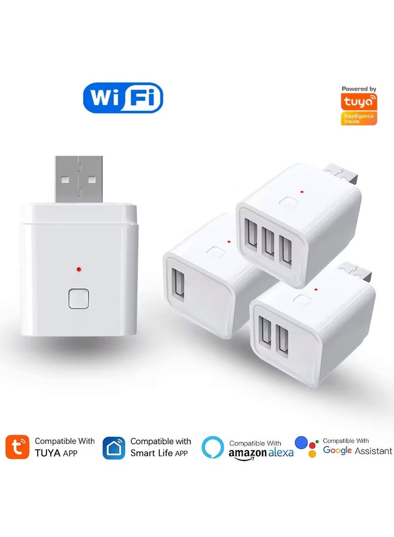 UanTii Smart Adapter Tuya Wifi USB Adapter Timing Schedule Smart Plug,Works with Smart Life App,Woks with Alexa and Google Home;3gang - Image 1