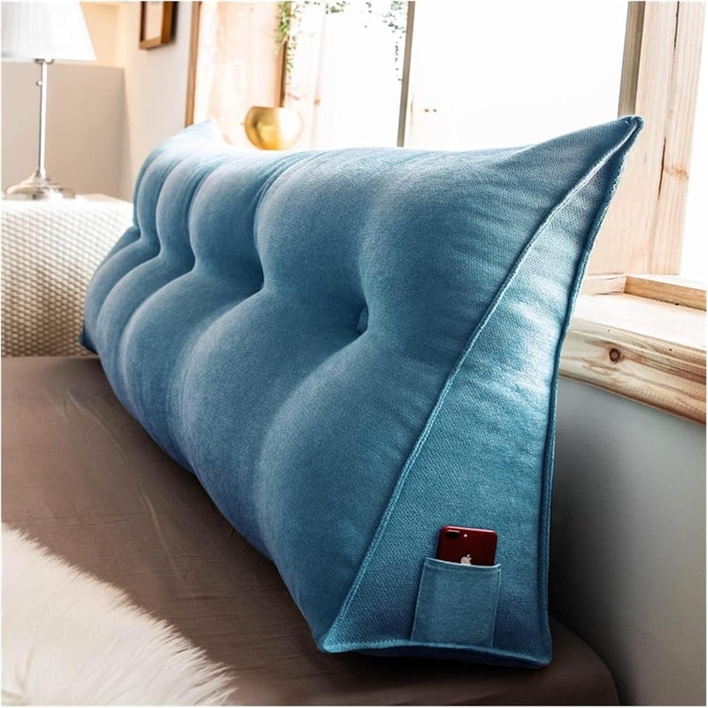 Headboard Wedge Pillow,Wedge Headboard Pillow, Triangle Backrest Cushion Triangular Bedside Cushion Headboard Bolster Support Lumbar Pillow for Day Bed Sofa,(F,60x50x20cm) - Image 1