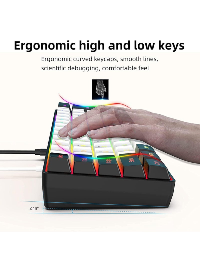 Wired Gaming Keyboard and Mouse Combo Include Mini 60% Merchanical Feel Keyboard Ergonomic Design - Image 4