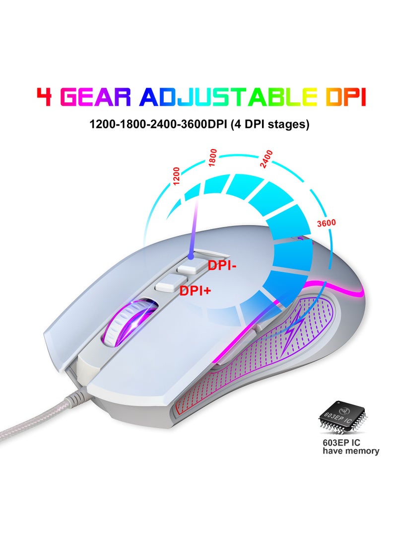 Wired Gaming Keyboard and Mouse Combo Include Mini 60% Merchanical Feel Keyboard Ergonomic Design - Image 3