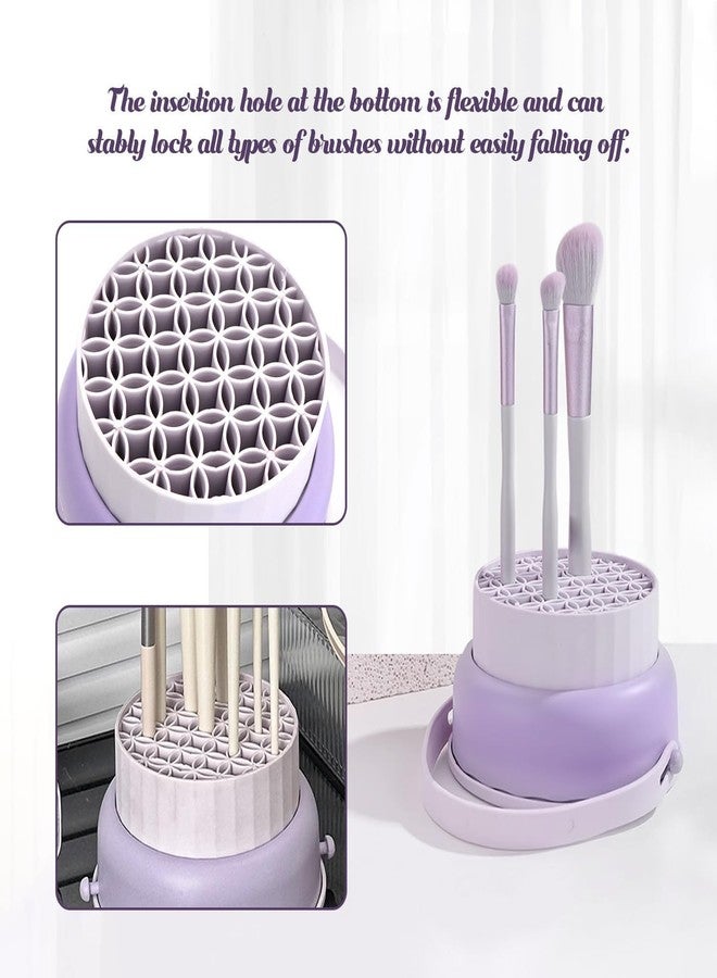 Dezzy Silicone Makeup Brush Cleaning Mat, 3 In 1 Silicone Makeup Brush Cleaner Bowl with Brush Drying Holder, Makeup Brush Scrubber for Makeup Brush, Sponge, Powder Puff (Multi Color) - Image 2