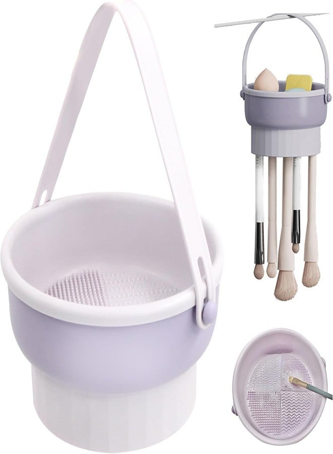Dezzy Silicone Makeup Brush Cleaning Mat, 3 In 1 Silicone Makeup Brush Cleaner Bowl with Brush Drying Holder, Makeup Brush Scrubber for Makeup Brush, Sponge, Powder Puff (Multi Color) - Image 1