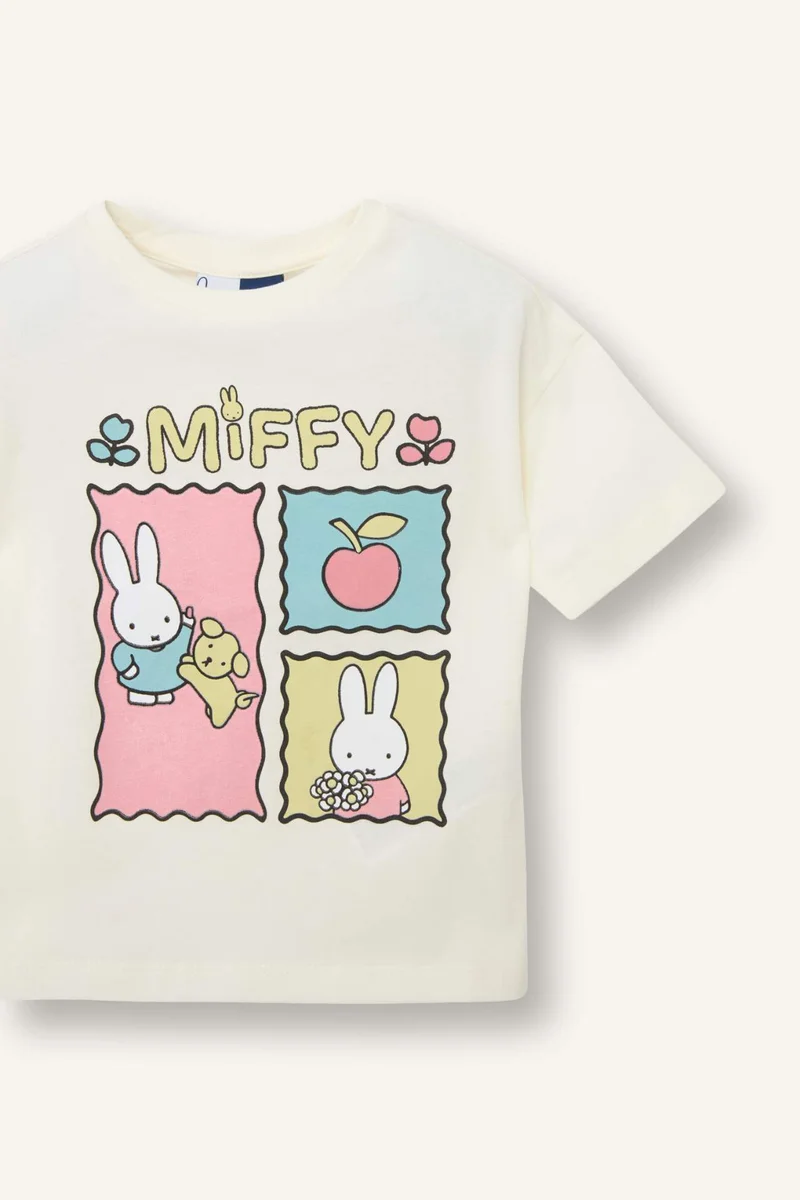 ديفاكتو Baby Girl Miffy Cotton Short Sleeve T-Shirt