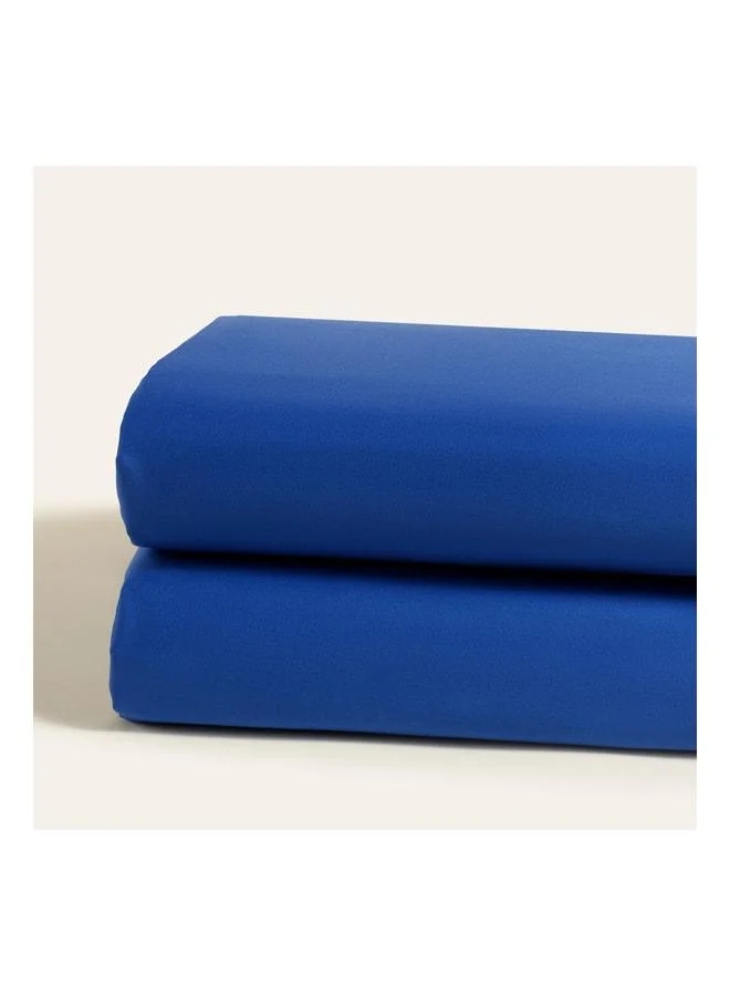Zsa Zsa Zsu Solid Dark Blue King Size Cotton Satin Elastic Bed Sheet.