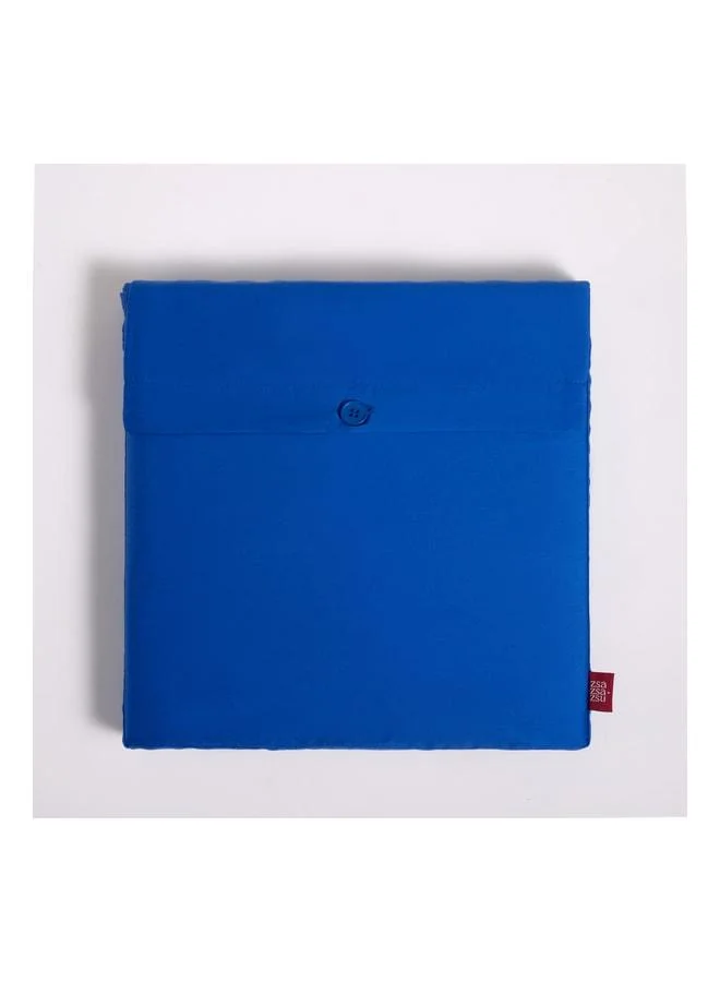 Zsa Zsa Zsu  Solid Dark Blue King Size Cotton Satin Elastic Bed Sheet.  | Best Price UAE