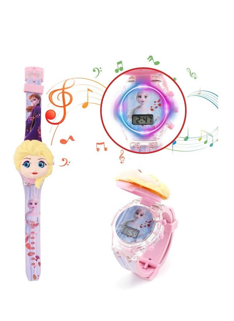 Disney FROZEN Kids Smart Watch Music 3D Cartoon Silicone Kids Wrist Watch  - Image 1