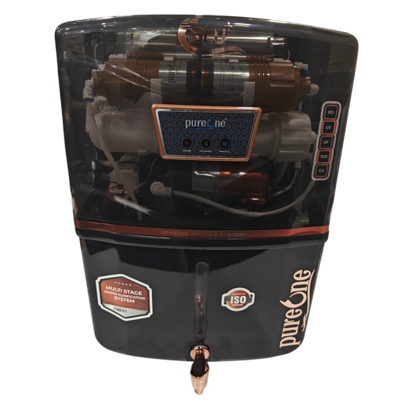 PUREONE BLU DISPLAY LED AlkalineROUVUF Water Purifier for Home and Office Full Black Pack of 1 - Image 2