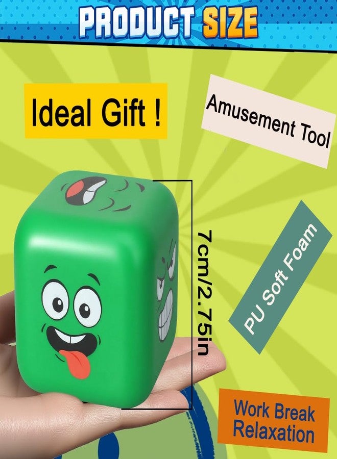 Cybemaga Jumbo Fidget Smile Dice, Squeeze Cube for Kids Adults, Soft Slow Rising PU Toy with 6 Smile Face for Stress Relief, Faimly Board Game Dice Toys for Party, 2.75 Inch - Image 2