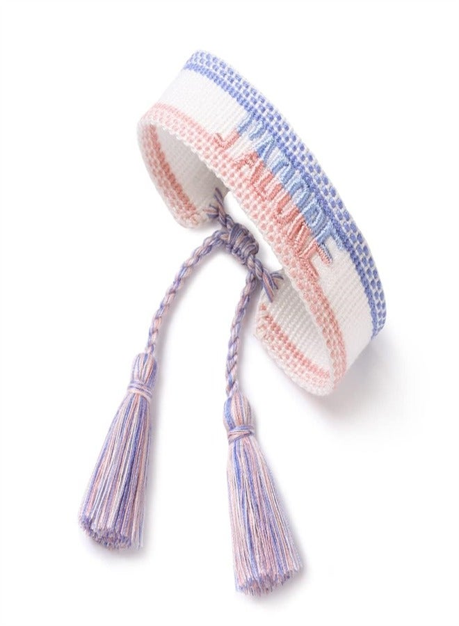 KASTWAVE Woven Friendship Bracelets, Exquisite Word Wristband Bracelets, Bohemian Handmade Friendship Bracelets for Women Girls - Image 1