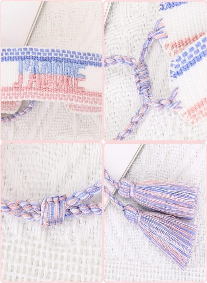 KASTWAVE Woven Friendship Bracelets, Exquisite Word Wristband Bracelets, Bohemian Handmade Friendship Bracelets for Women Girls - Image 4