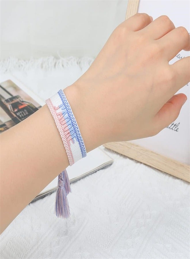 KASTWAVE Woven Friendship Bracelets, Exquisite Word Wristband Bracelets, Bohemian Handmade Friendship Bracelets for Women Girls - Image 2