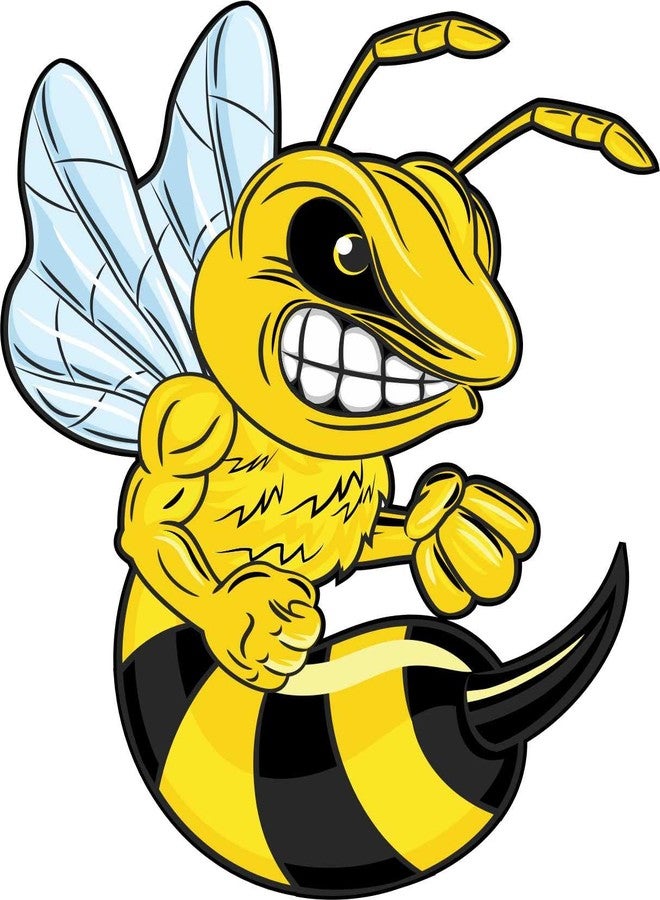 StickerTalk Right Facing Hornet Vinyl Sticker, 4 inches by 4.5 inches - Image 1
