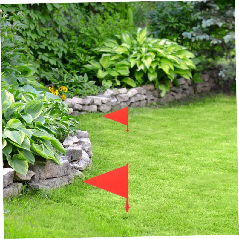 6Pcs Bright Orange Sprinkler Marking Flags with Poles for Garden Plant Identification - Image 4