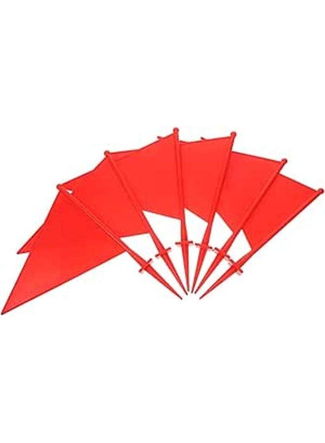 6Pcs Bright Orange Sprinkler Marking Flags with Poles for Garden Plant Identification - Image 1