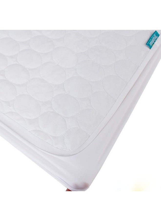 Biloban - Crib Mattress Protector Sheets Waterproof 2 Pack, Quilted Crib Mattress Pad Cover Fitted Fits for Baby Toddler Bed Mattress, White, 52” x 28” - Image 1