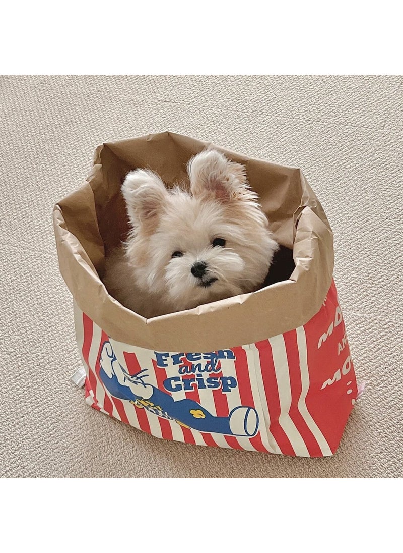 Generic - New Korean Creative Pet Popcorn Bags for Cats and Dogs Popcorn Kraft paper nest - Image 1
