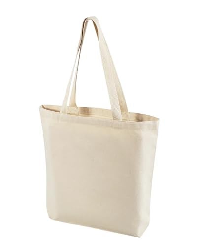 TBF Wholesale Canvas Tote Bags, 15"W x 16"H x 3"G, Cotton Reusable Grocery Shopping Bags, Blank, DIY Painting Printing Embroidery (3, Natural Tote Bags) - Image 2