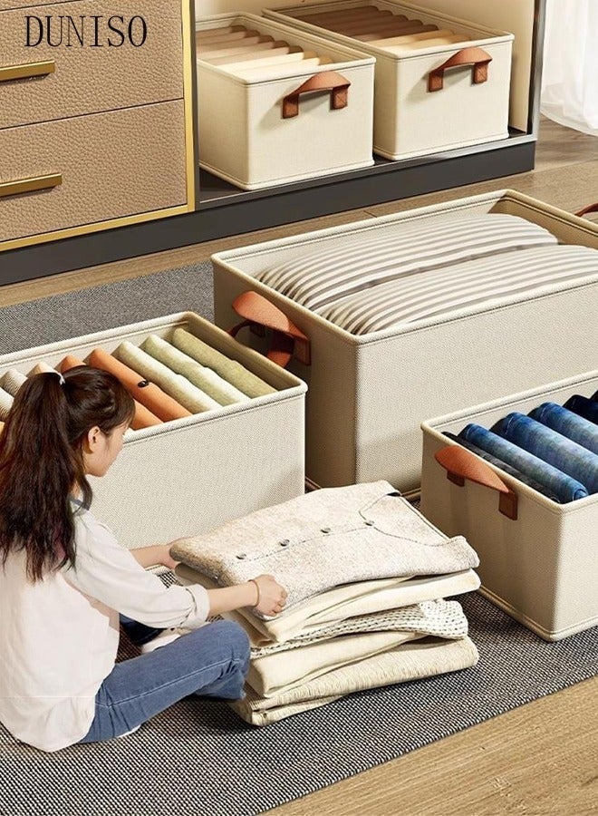 3-Pack Foldable Wardrobe Storage Boxes with Handles - Image 5