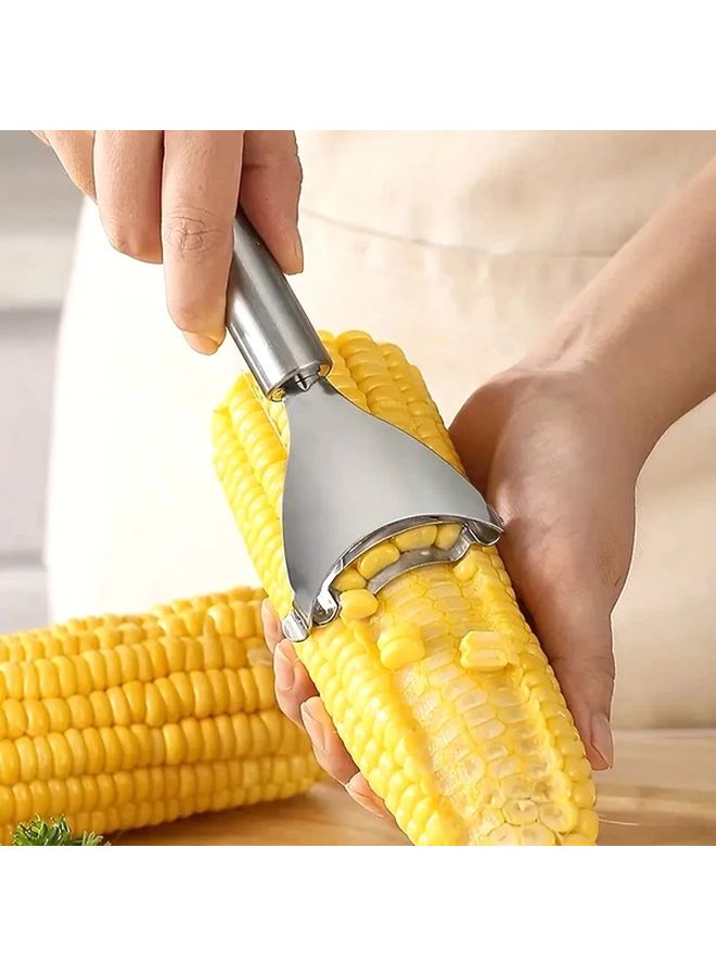 Nordic Silvery Stainless Steel Corn Kernel Remover Manual Corn Peeler Separator Tool - Image 1