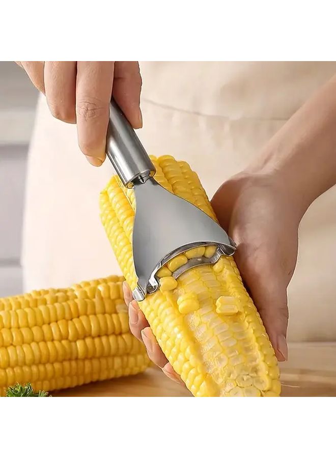 Nordic Silvery Stainless Steel Corn Kernel Remover Manual Corn Peeler Separator Tool - Image 2