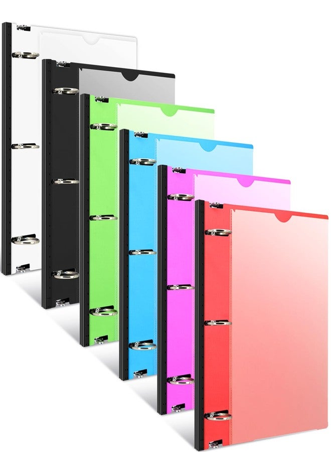 INFUN 1.5 Inch Telescoping 3 Ring Binder - 6PCS, Flexible Round Binder with Customizable Front Cover and Clear Catalog Pocket, 1.5Inch Rings, 360 Sheet Capacity - Image 1