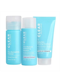 PAULA'S CHOICE CLEAR Regular Strength Acne Travel Kit, 2% Salicylic Acid & 2.5% Benzoyl Peroxide for Acne, Redness Relief, Two Week Trial Size  - Image 1