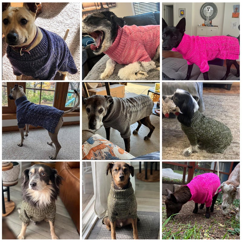 KOOLTAIL Dog Sweater for Large Medium Small Dogs, Fall Dog Sweaters, Turtleneck Cable Knitwear Pet Cold Weather Coats with Leash Hole, Warm Winter Pullover Clothes for Bulldog, Yorkie,Boy Girl, Navy M - Image 2