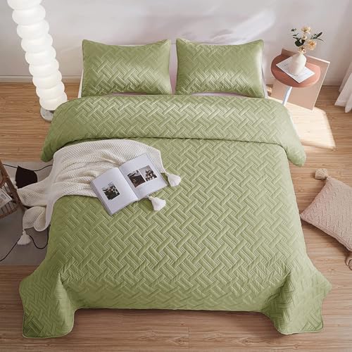 VAS COLLECTIONS Ultrasonic 280tc All Season Supersoft King Size bedcover/Rajaai Quilted Bedspread Ac Blanket/Comforter for Double Bed Durable and Lightweight 220 x 230 Cm (Green) - Image 5