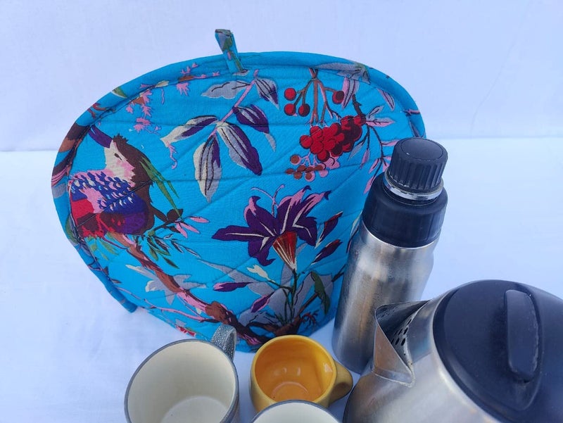 Malan Bai Mandala Tea Cozy Cover Hand Block Winter Tea Cozy Cotton Tea Kettle Warmer Pot Cover Hot Coffee Cover Handamde Kitchen Décor Brand: Malan Bai (Pattern 13) - Image 1