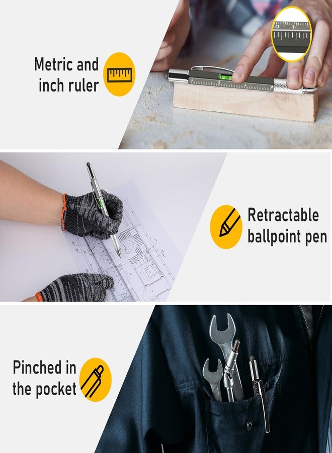 NICEMOVIC Stocking Stuffers Bulk Gifts for Men Multitool Tech Tool Pen Gift 6-in-1 Party Favor Father's Day Dad Gift 36 Pcs Level Gauge Ballpoint Pen Stylus Pen Screwdriver with Ruler - Image 5