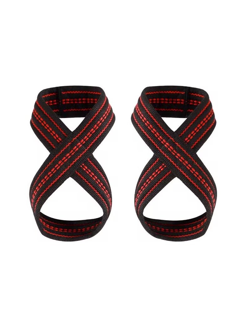 الشكل 8 حزام رفع الوزن حزام معصم DeadLift للسحب الشريط الأفقي الرفع القوي صالة الألعاب الرياضية معدات كمال الأجسام المتاحة بحجمين مختلفين - Image 4