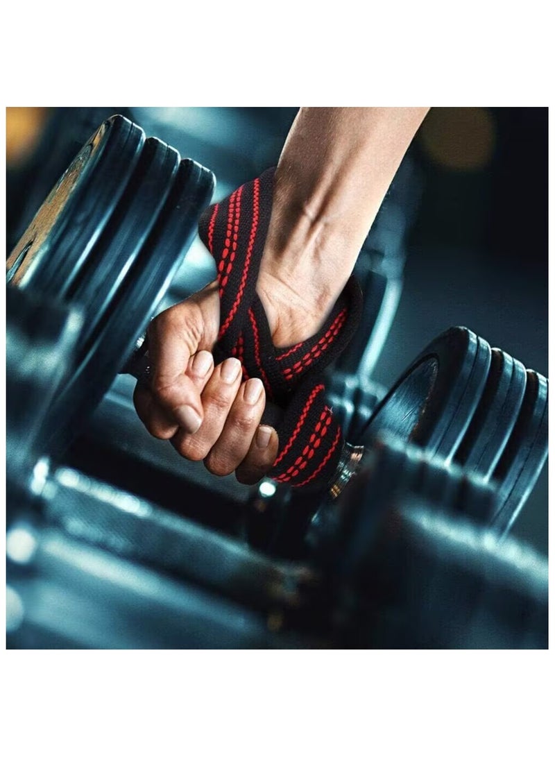 الشكل 8 حزام رفع الوزن حزام معصم DeadLift للسحب الشريط الأفقي الرفع القوي صالة الألعاب الرياضية معدات كمال الأجسام المتاحة بحجمين مختلفين - Image 3