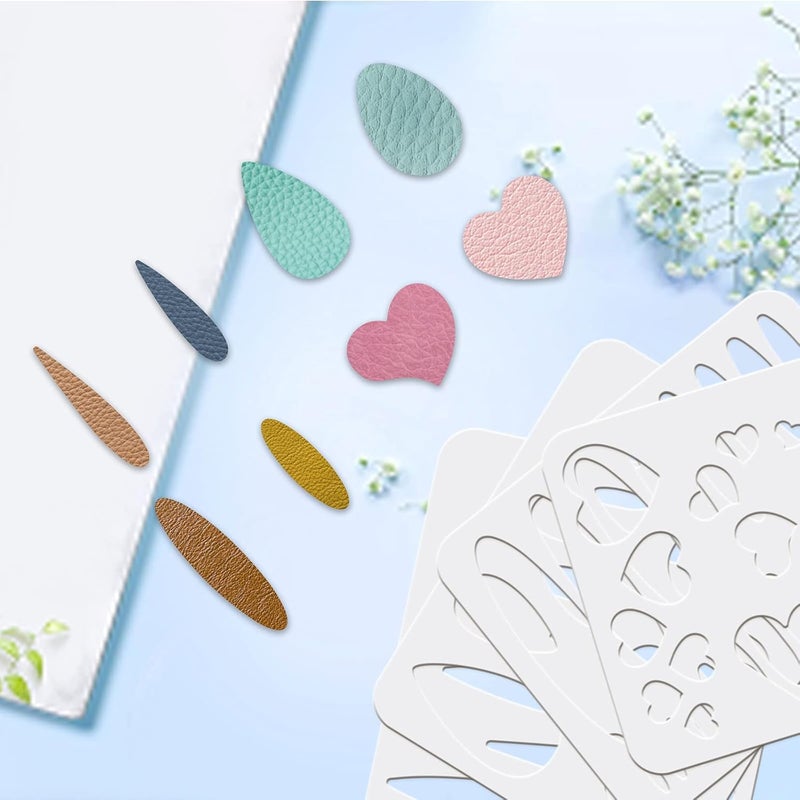 FINGERINSPIRE FINGERINSPIRE 12Pcs Reusable Earrings Making Template, Plastic Cutting Stencil with Differnt Patterns for Earrings Making Jewelry DIY Crafts Favors 10x8 inch/25x20cm - Image 4