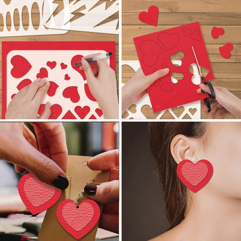 FINGERINSPIRE FINGERINSPIRE 12Pcs Reusable Earrings Making Template, Plastic Cutting Stencil with Differnt Patterns for Earrings Making Jewelry DIY Crafts Favors 10x8 inch/25x20cm - Image 3