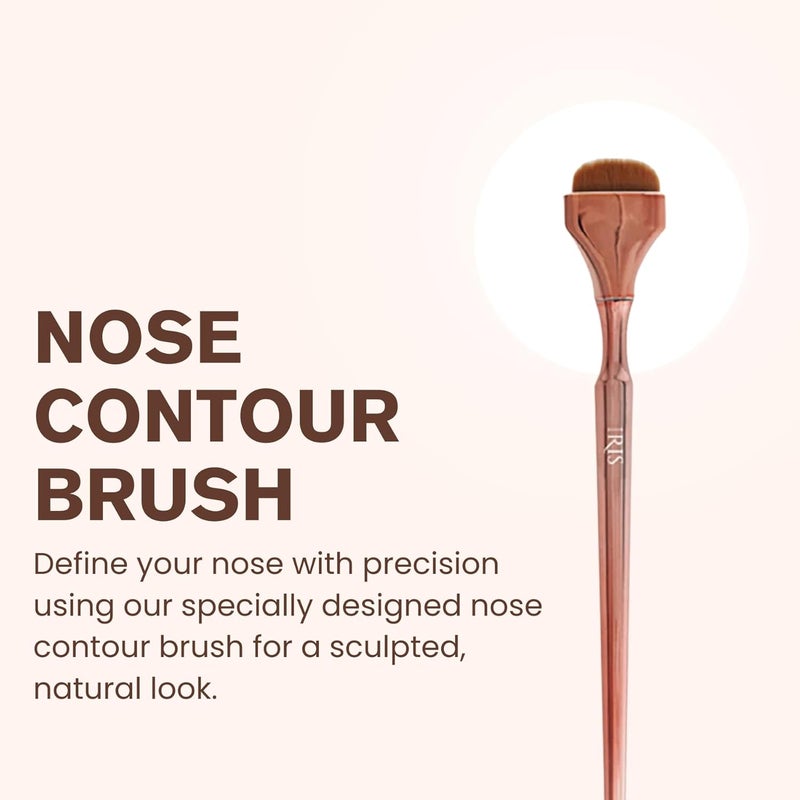 Iris Cosmetics Iris Luminous HD Nose Contour Brush  Expert Makeup Tool for Precision Contouring  CrueltyFree  Vegan  Synthetic Fibres  Best Nose Contour Brush  Rose Gold - Image 3