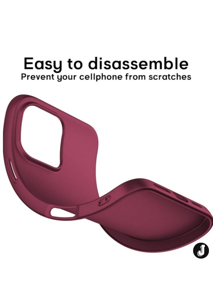 JAJEEK "iPhone 16 Pro Max Ultra-Thin Matte Wine Red Case – Soft Touch Cover with Camera Lens and Screen Protectors, Anti-Scratch Shockproof Slim Design" - Image 5