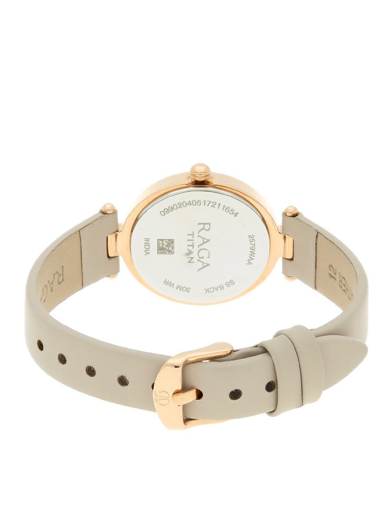 Titan Raga ia Rose Gold Dial Women Watch With Leather Strap - Image 4