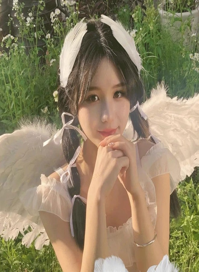 ASVNRES White Feather Hair Clips for Women 2 Packs, Ballet Style Pearl Ostrich White Swan Feather Hair Pins Accessories, Fly-Wing Shape Hair Barrettes Accessory Hairpins for Swan Lake Cosplay Show Danci - Image 3