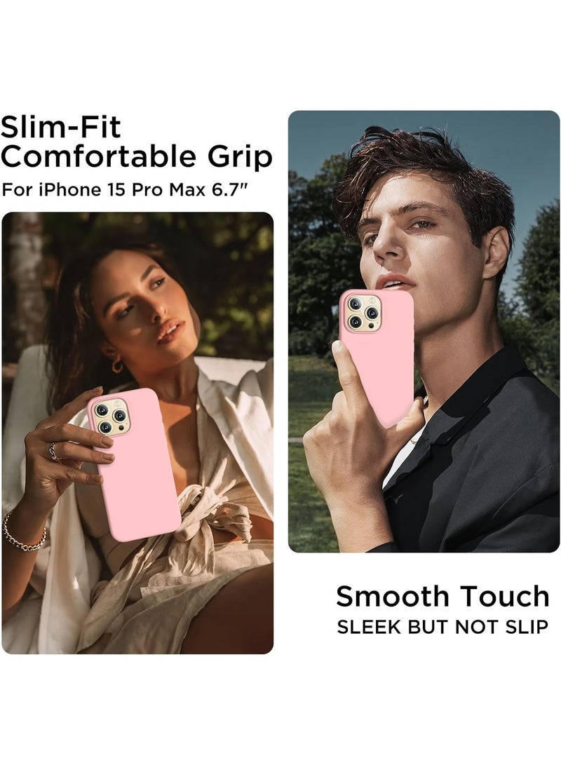 ACLIX Premium Liquid Silicone Case for iPhone 15 Pro Slim Fit, Soft Touch with Microfiber Lining & Enhanced Camera Protection - Durable & Anti-Fingerprint | Pink - Image 4